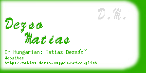 dezso matias business card